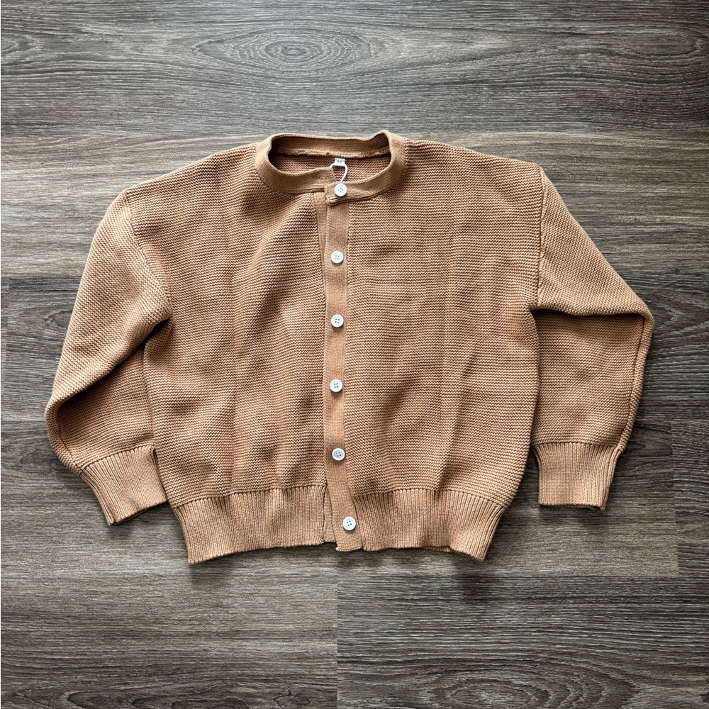 Women's Button-Front Knit Cardigan in Camel